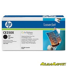 CE250X  HP CE250X CLJ CP3525/CM3530 Black Print Cartridge, High Capacity, 10500 pages